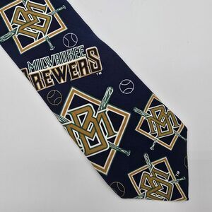 Milwaukee Brewers Men's Silk Tie Navy 4x58